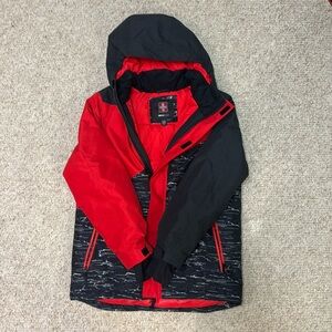 Youth Swiss Tech Winter Coat Black and Red Size XL 14-16
